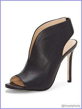 YDN Slingback Peep Toe Stiletto High Heel Sandals Faux Leather